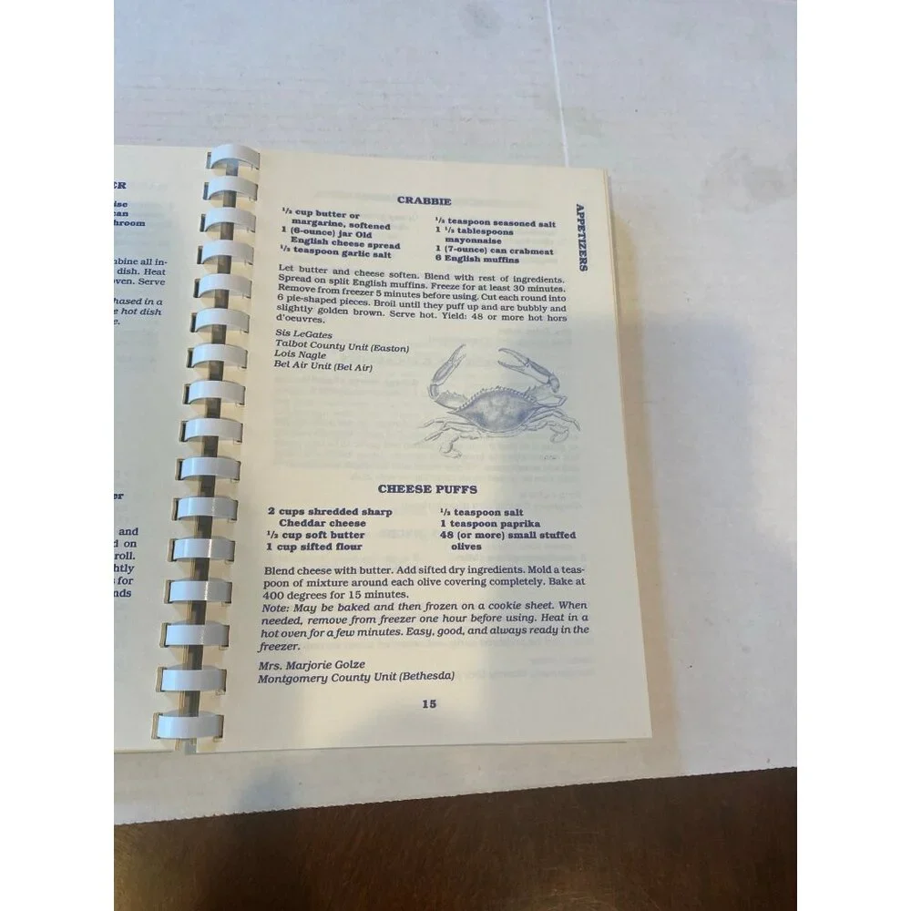 Vintage 1Antique 1981 “Maryland's Flavor” Spiral Bound Cookbook